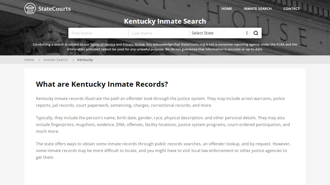 Kentucky Inmate Search, Prison and Jail Information ...